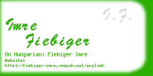 imre fiebiger business card